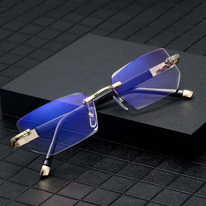 Inteligentne okulary multifokalne z filtrem niebieskiego światła + Skórzane etui gratis